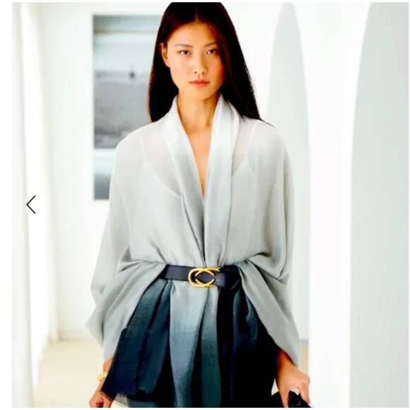 NIP! Carly Cushnie Luxury Grey Horizon Ombre Oversized Scarf - Picture 9 of 12